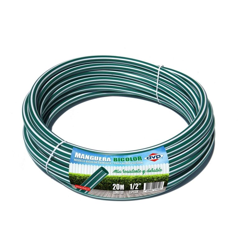 DVP - Manguera Pvc Bicolor Estriada 20mts 1/2 Pulgadas Dvp