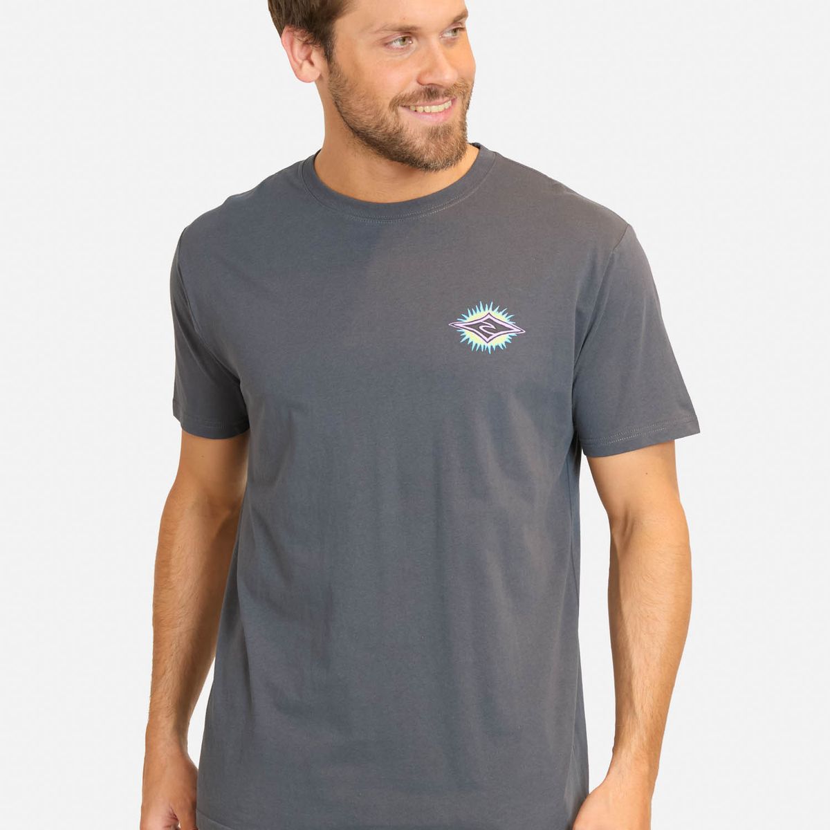 RIP CURL - Polera MC Raw Energy Line Up Gris Hombre Rip Curl - Gris