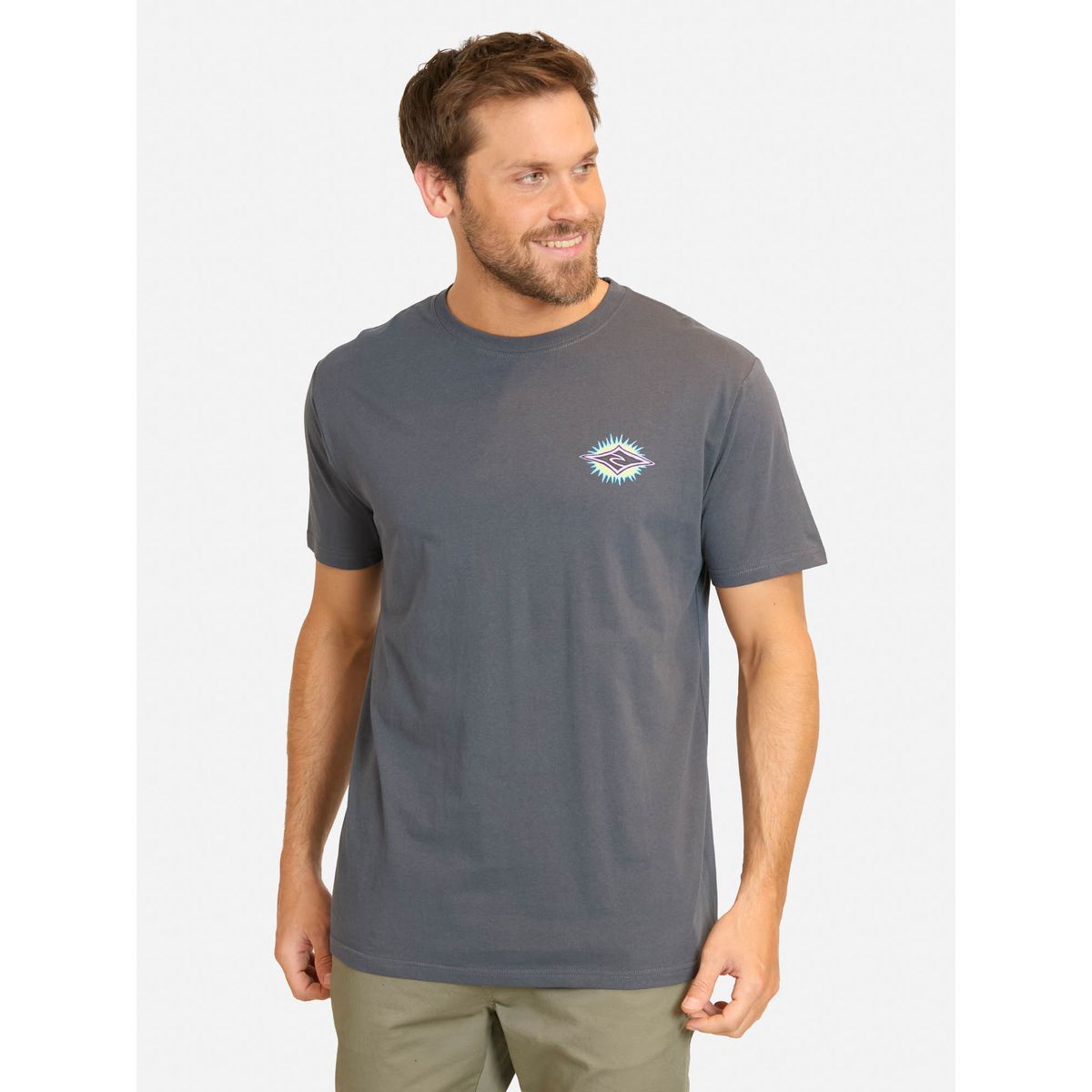 RIP CURL - Polera MC Raw Energy Line Up Gris Hombre Rip Curl - Gris