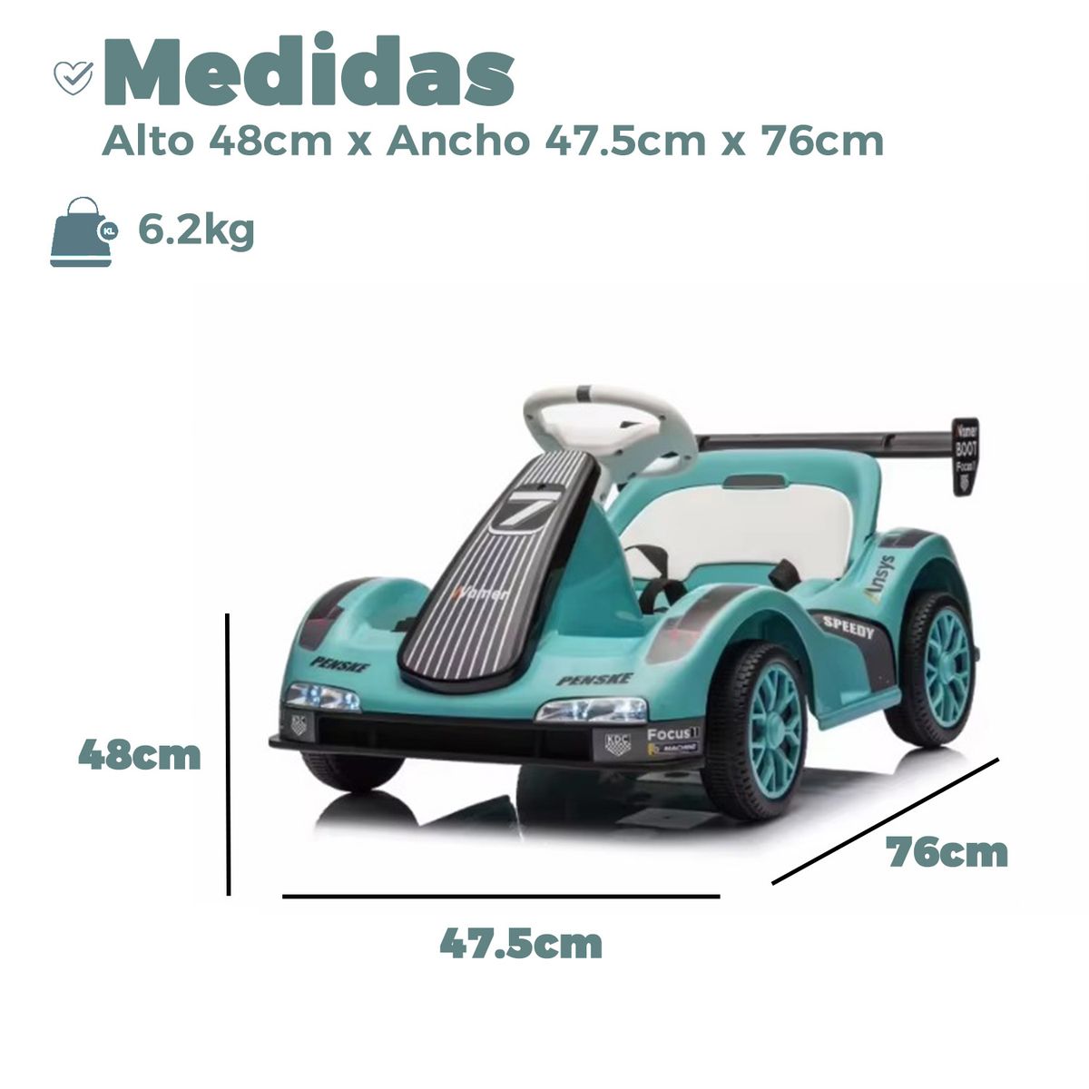 MUNDO ONLINE - Auto Electrico Niños Karting Con Control Luz y Sonido