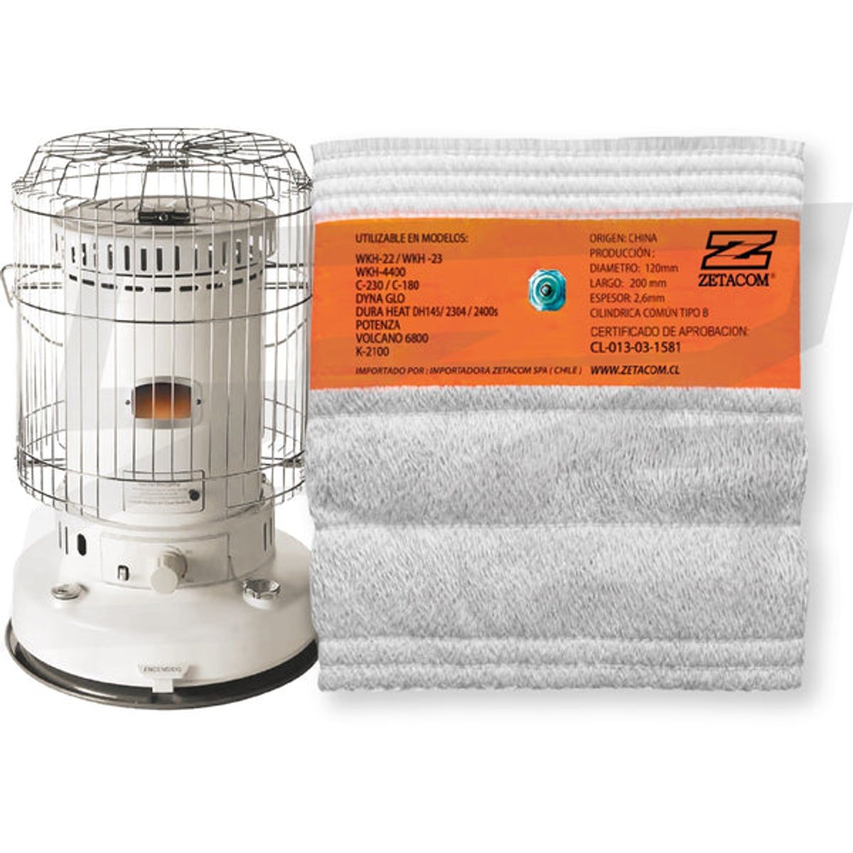 ZETACOM - Mecha Para Estufa Duraheat C230 120mm