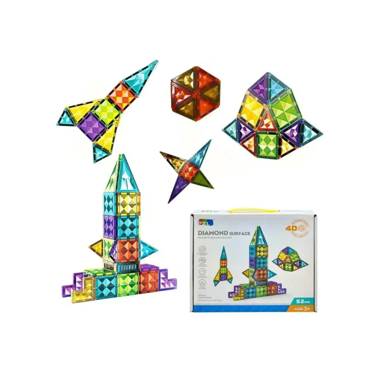 GENERICO - Imanes Juego Bloques Magnéticos De 52 Imán
