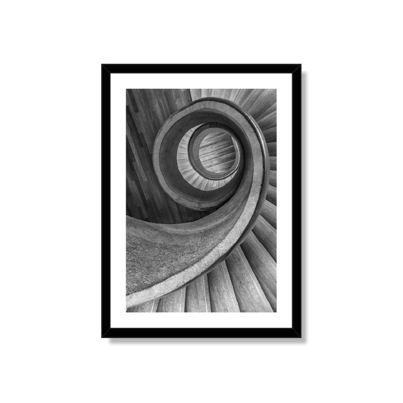 ALCUADRADO - Cuadro Individual Escalera abstracta Negro 70x50