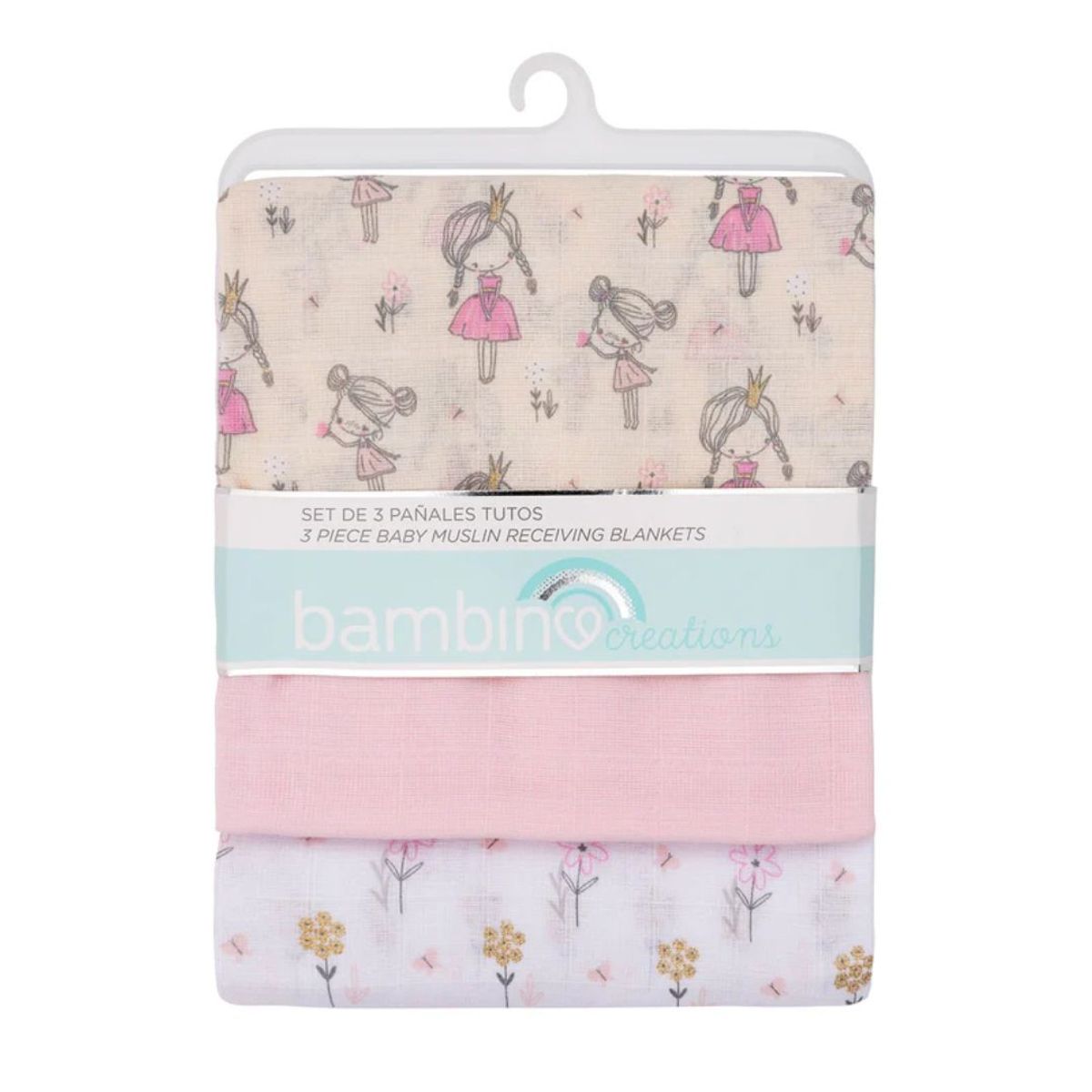 BAMBINO - Set 3 Pañales tutos para bebé diseño princesas