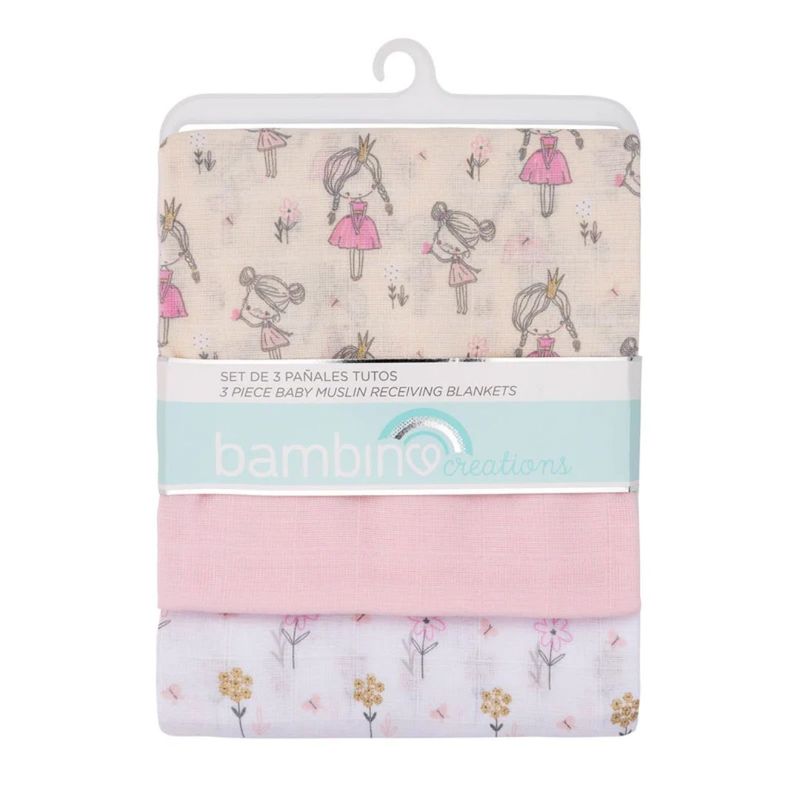 BAMBINO - Set 3 Pañales tutos para bebé diseño princesas