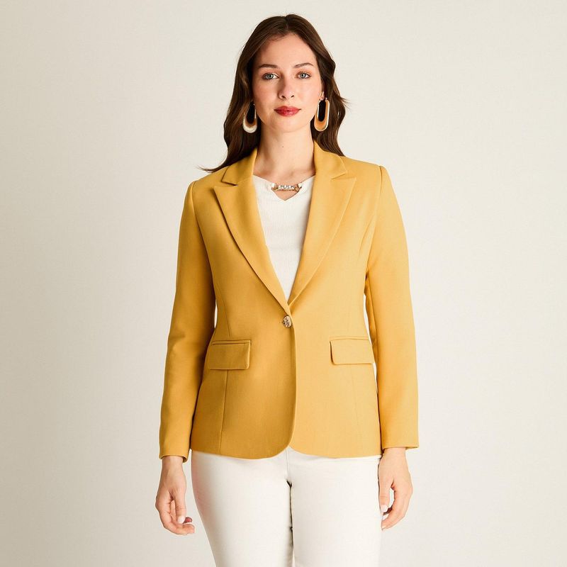 LORENZO DI PONTTI - Blazer Mostaza con Solapa Clásica