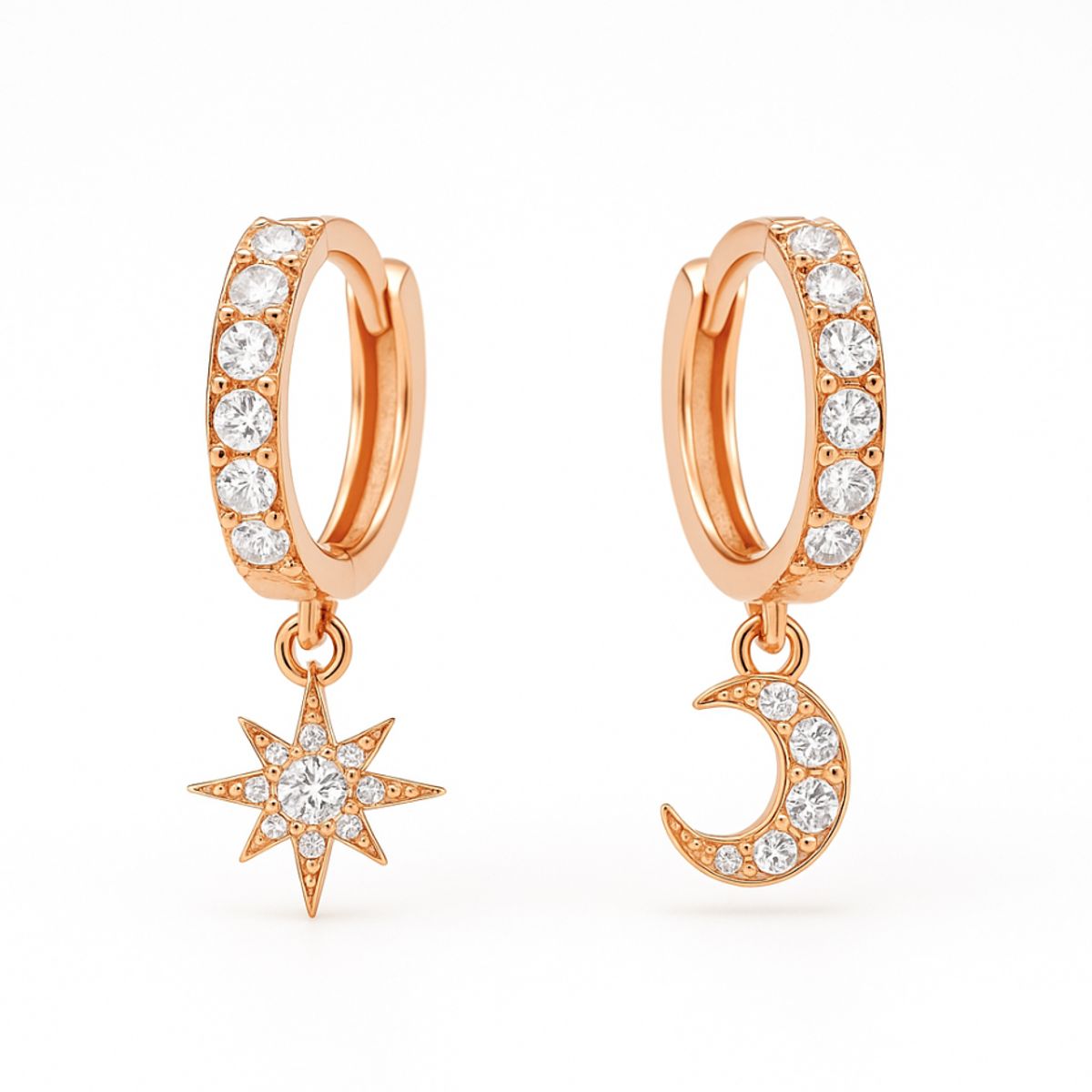 BLOOM CRYSTAL - Aros Celestiales Eternity + Charms Luna & Estrella