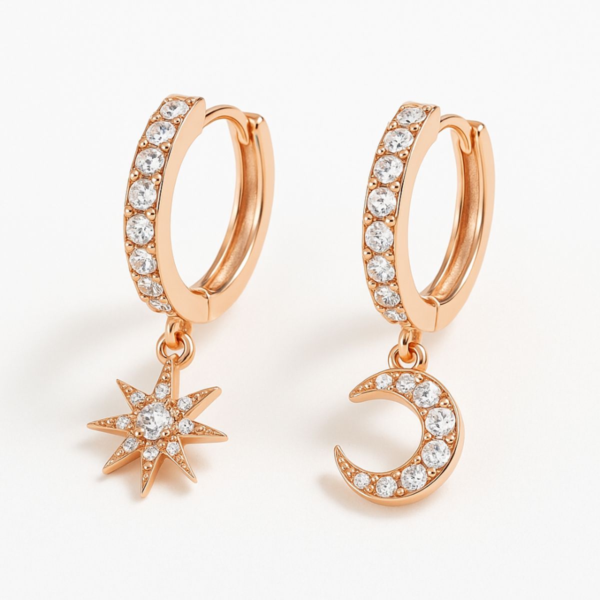 BLOOM CRYSTAL - Aros Celestiales Eternity + Charms Luna & Estrella