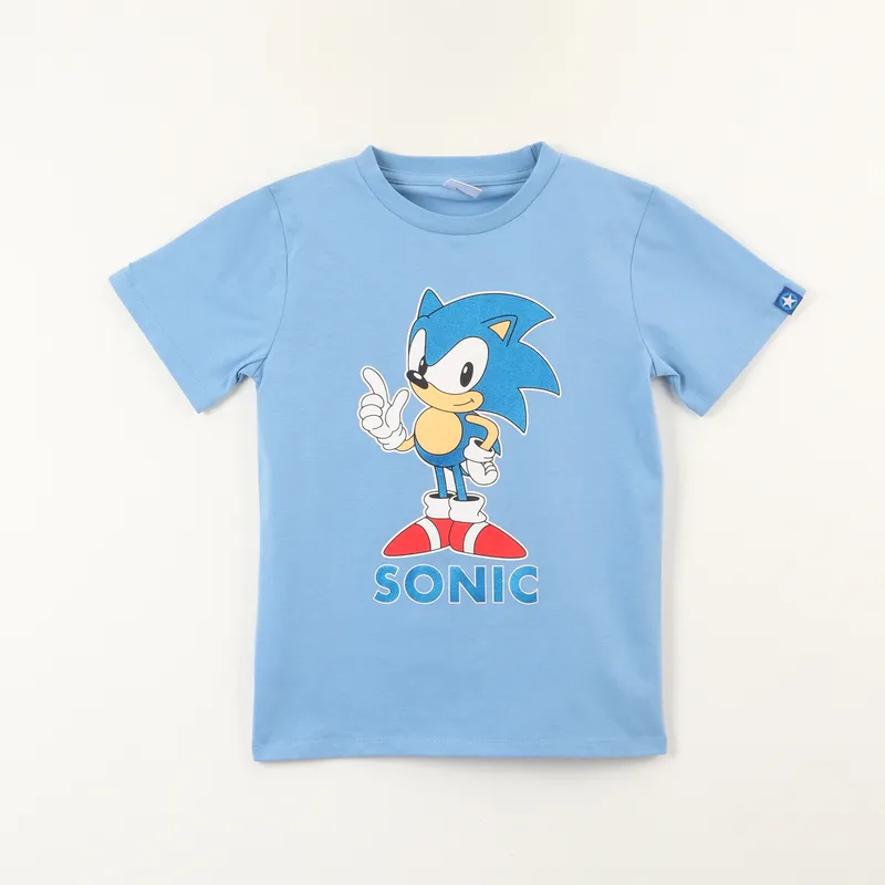SONIC - Polera Manga Corta Niño Pose Azul Sonic