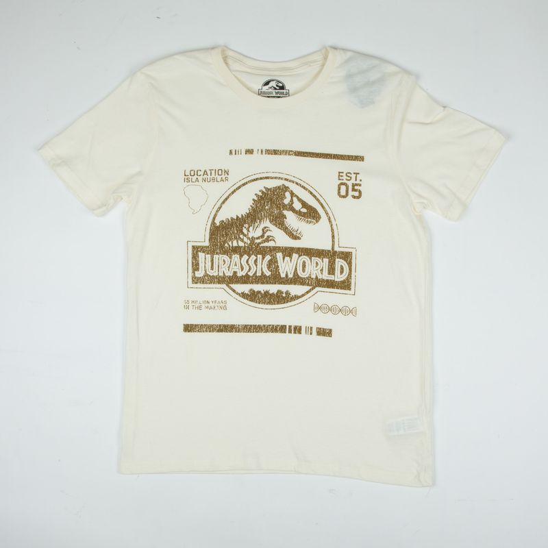 JURASSIC WORLD - Polera Hombre Location Blanco Jurassic World