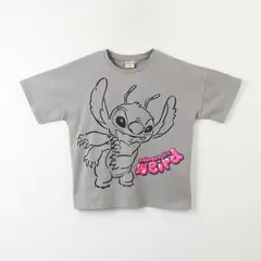 DISNEY - Polera Manga Corta Niña Lilo & Stitch Acid Wash Gris