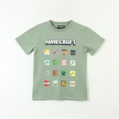 MINECRAFT - Polera Manga Corta Niño Cuadrados Verde