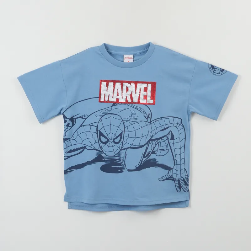 MARVEL - Polera Manga Corta Niño Spiderman Lineal Azul Marvel