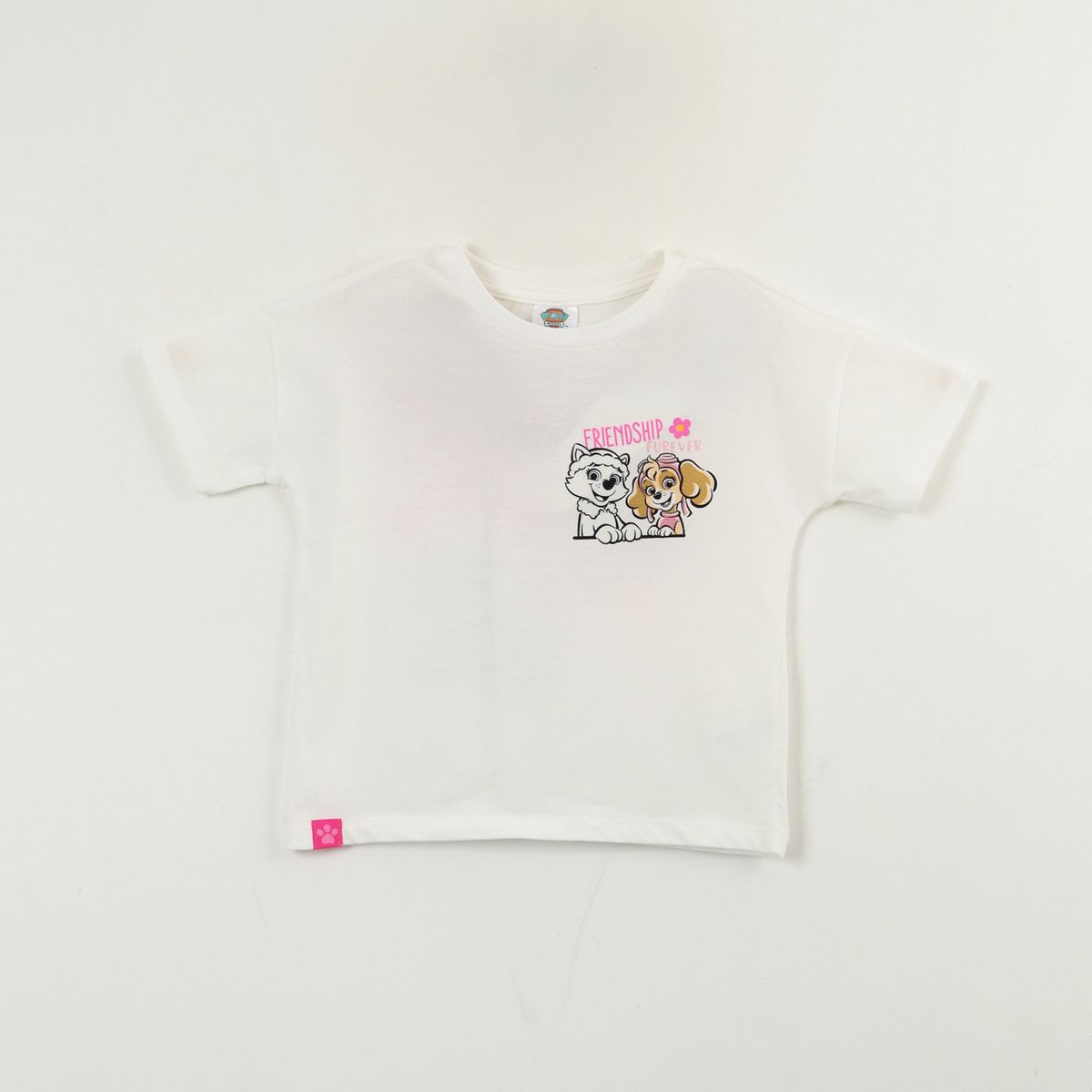 PAW PATROL - Polera Manga Corta Niña Skye Y Everest Blanco Paw Patrol