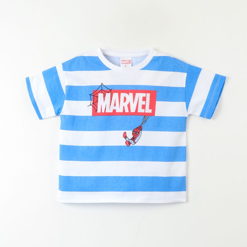 MARVEL - Polera Manga Corta Niño Spiderman Colgando Blanco Marvel