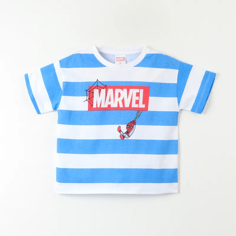MARVEL - Polera Manga Corta Niño Spiderman Colgando Blanco Marvel