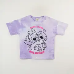 DISNEY - Polera Manga Corta Niña Lilo & Stitch Tie Dye Morado