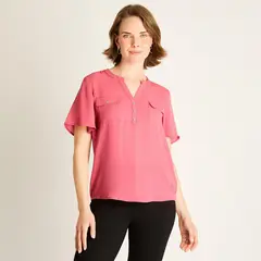 LORENZO DI PONTTI - Blusa Rosado con Bolsillos Frontales