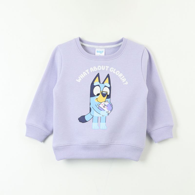 BLUEY - Poleron Cerrado Niña What About Gloria Morado Bluey