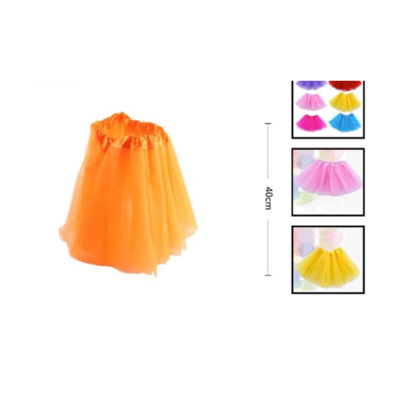 GENERICO - Tutú De Tela Color Naranja Para Niñas 40 Cm