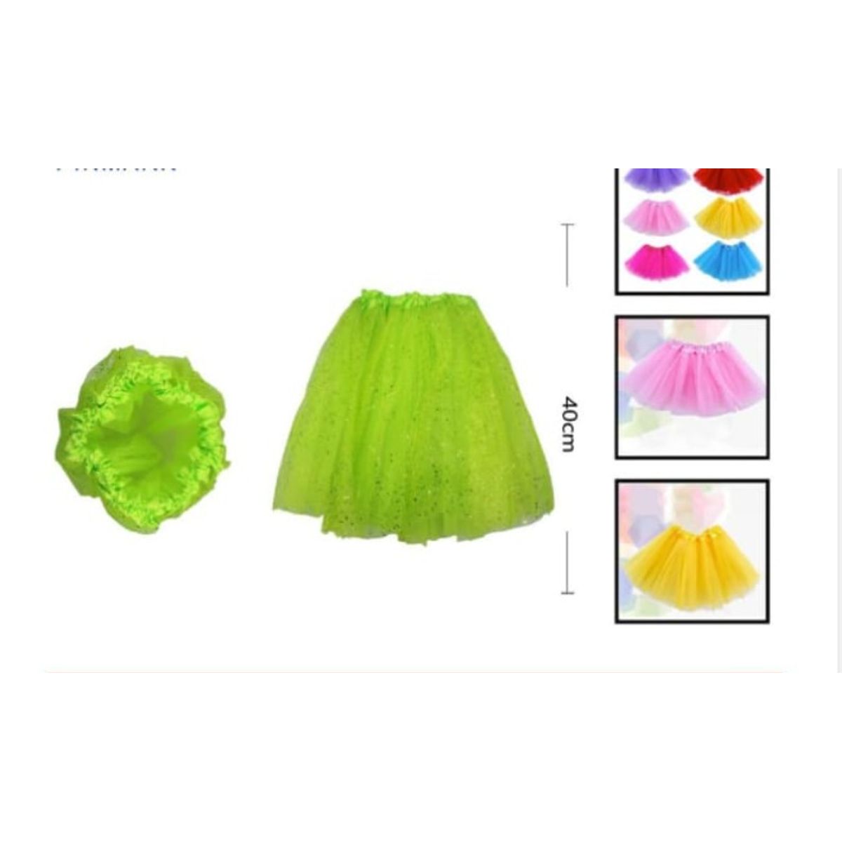 GENERICO - Tutú De Tela Color Verde Con Estrellas Para Niñas 40 Cm