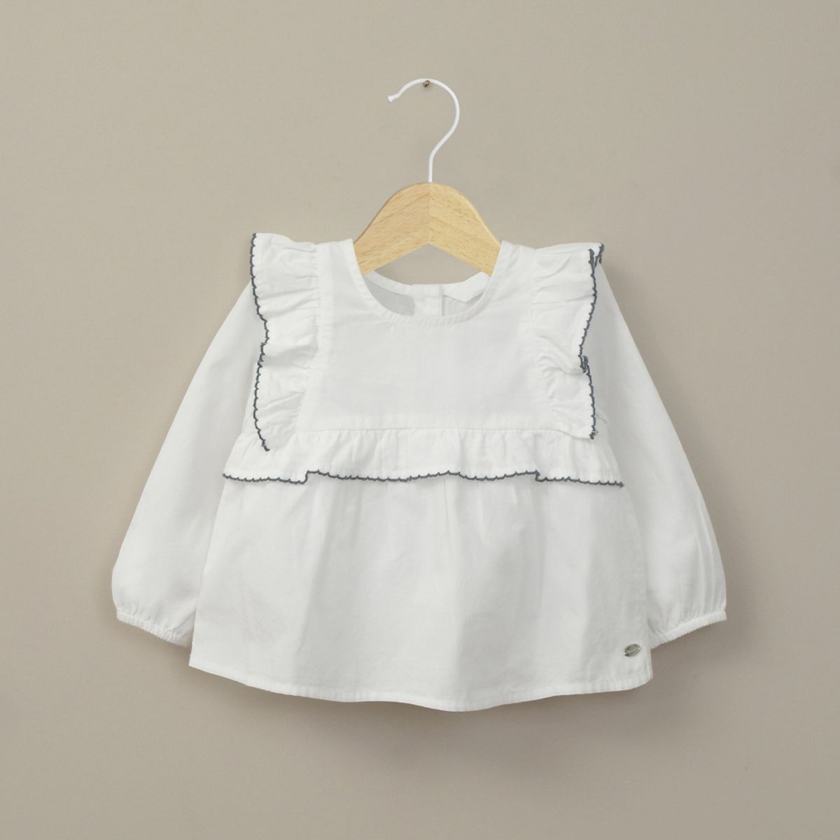 OPALINE - Blusa manga larga blanca de niña 40778