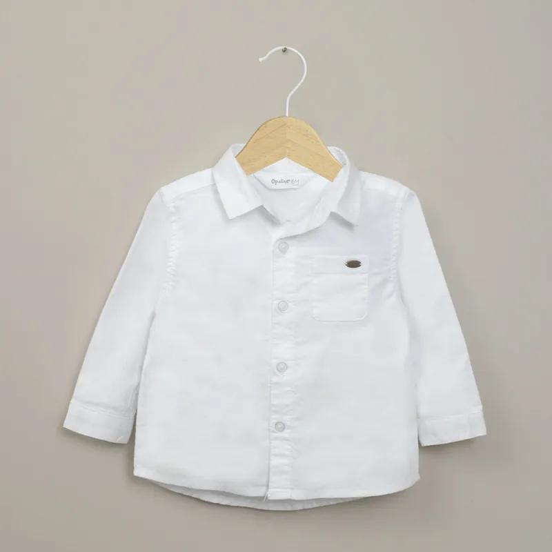 OPALINE - Camisa oxford blanca de niño 40787