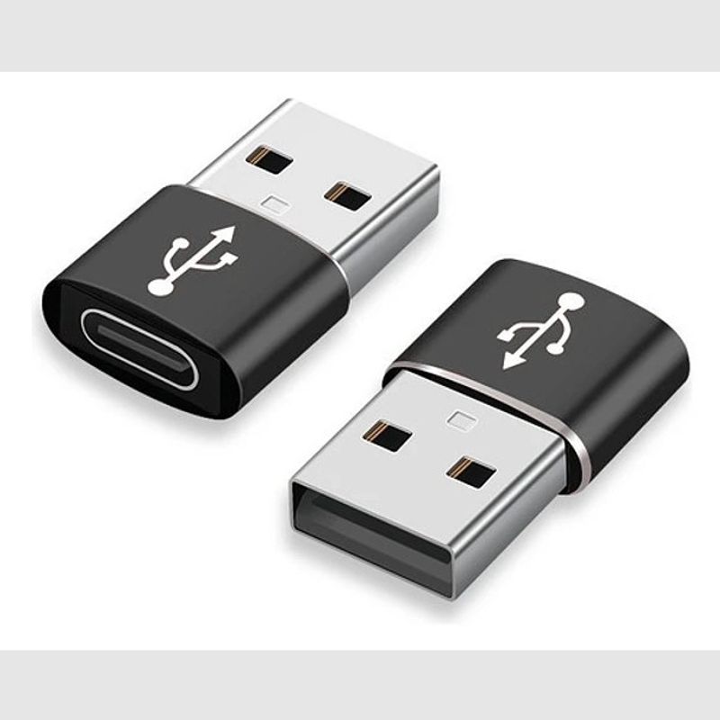 GENERICO - Adaptador Usb A Usb Tipo C Otg Para Macbook Notebook Auto Negro