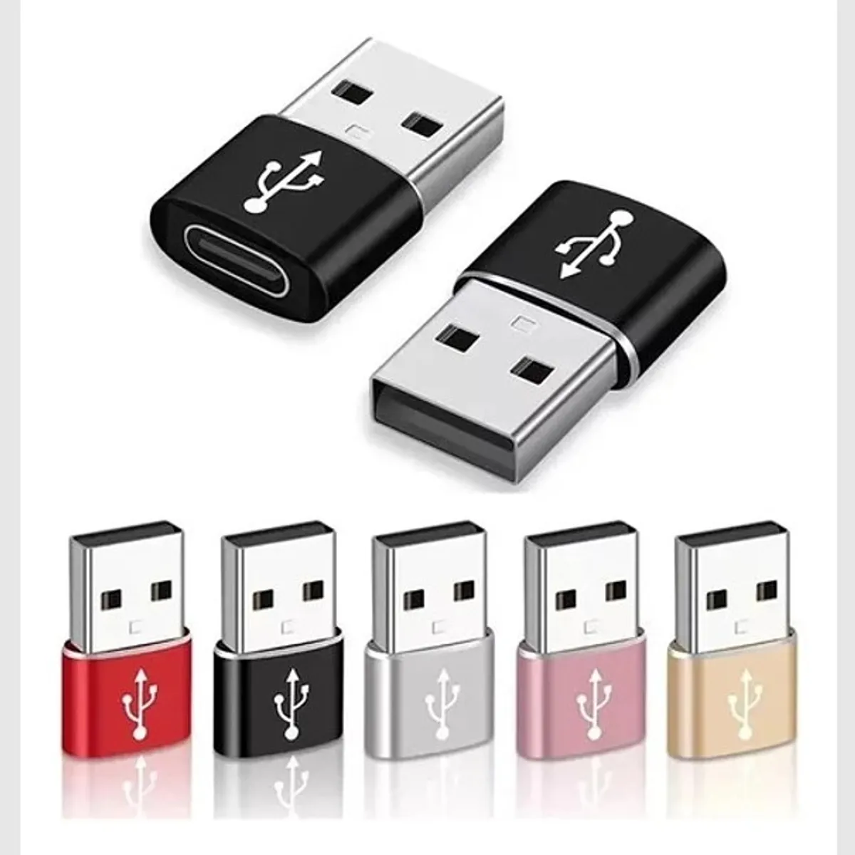 GENERICO - Adaptador Usb A Usb Tipo C Otg Para Macbook Notebook Auto Negro