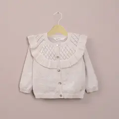 OPALINE - Chaleco blanco con lurex de niña 40794