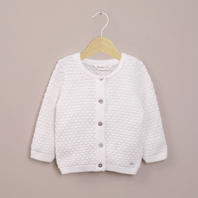 OPALINE - Chaleco blanco con textura de niña 40795