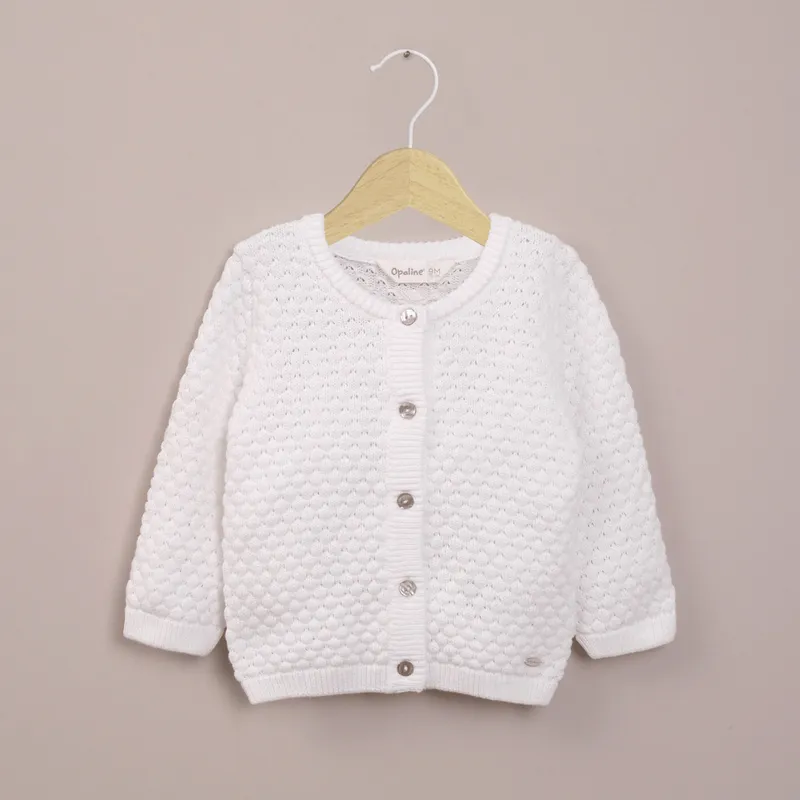 OPALINE - Chaleco blanco con textura de niña 40795