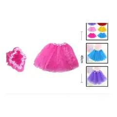 GENERICO - Tutú De Tela Color Fucsia Con Estrellas Para Niñas 40 Cm