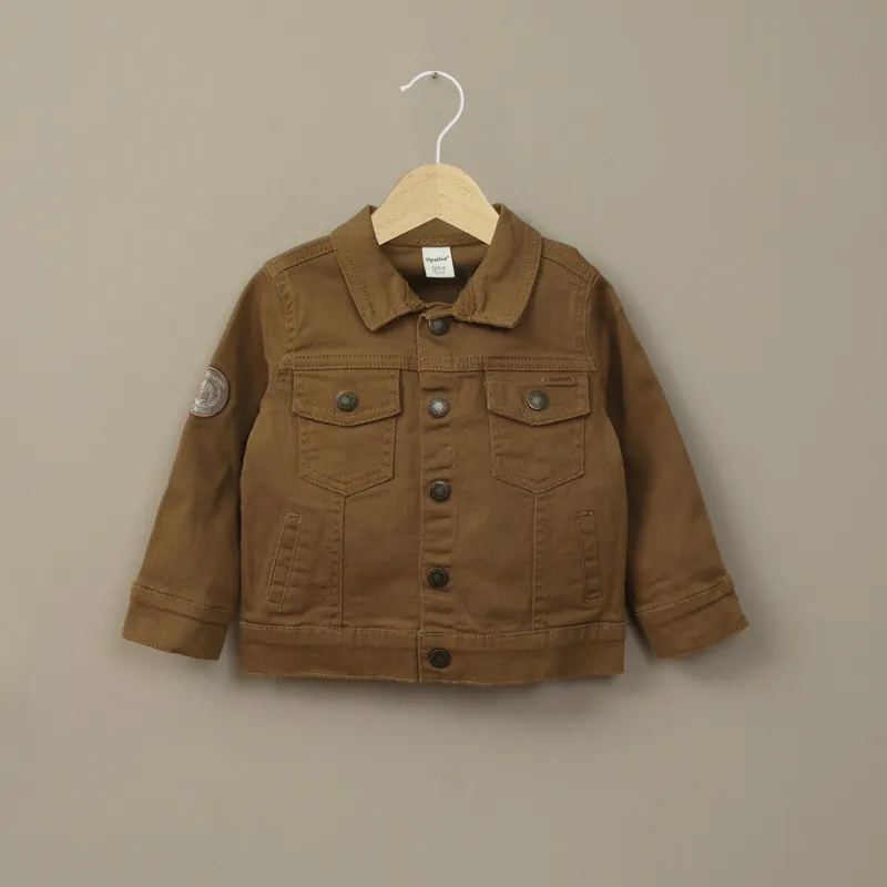 OPALINE - Chaqueta de gabardina café de niño 40802