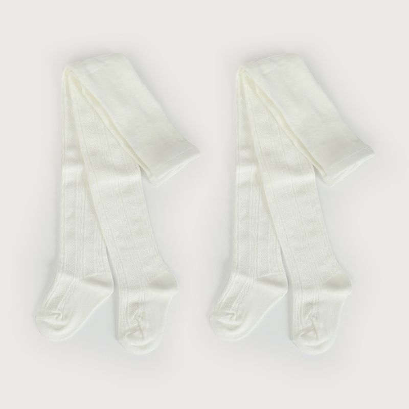 OPALINE - Pack 2 panty ballerina blanca de niña 40815