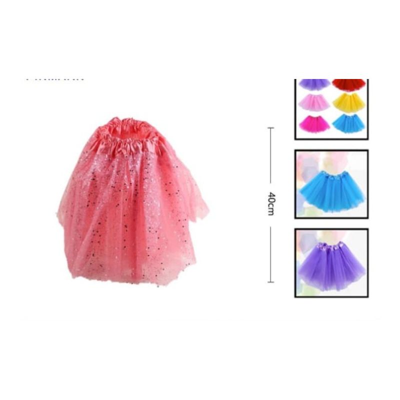 GENERICO - Tutú De Tela Color Rojo Con Estrellas Para Niñas 40 Cm