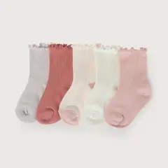 OPALINE - Pack de 5 calcetines rosados niña 40821