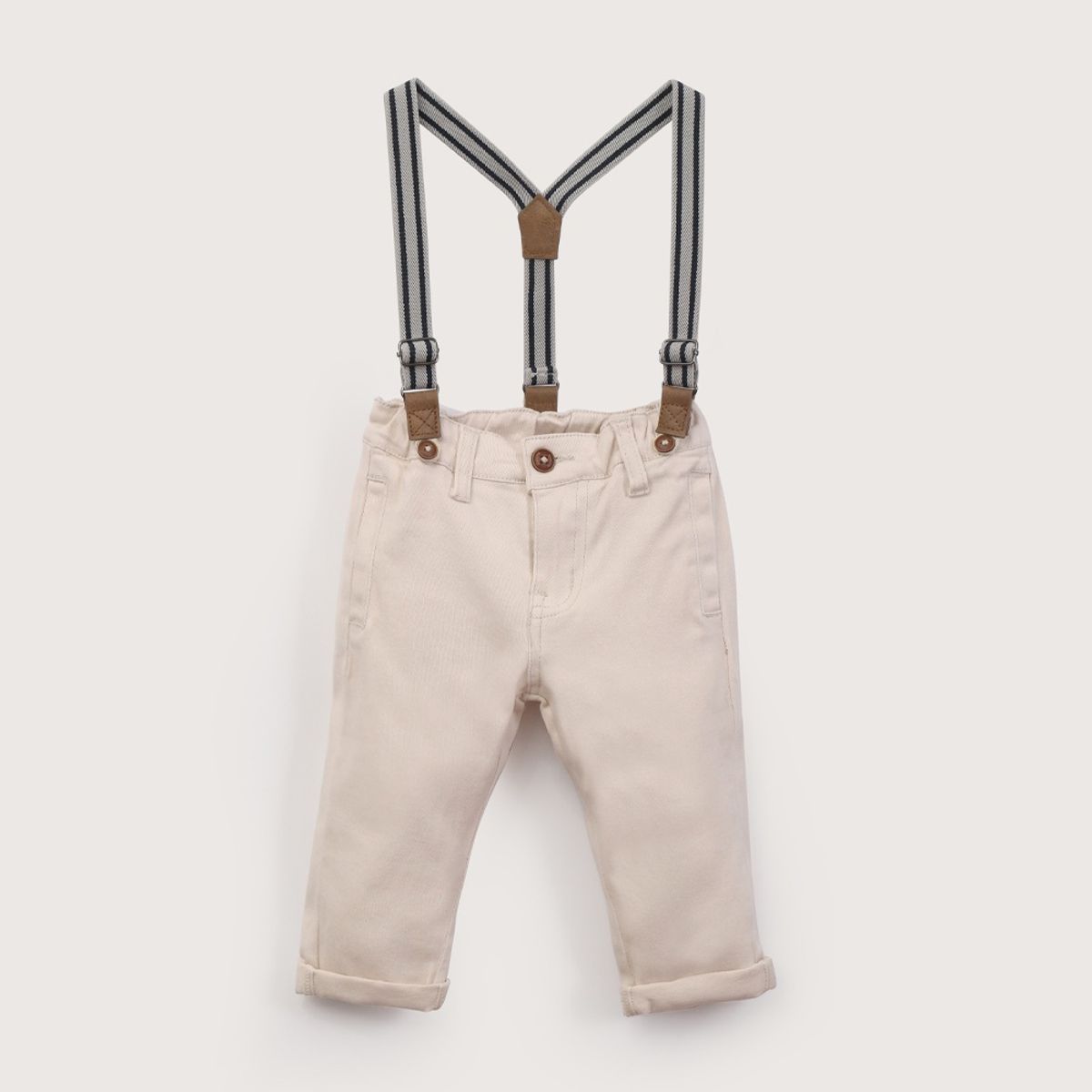 OPALINE - Pantalón con suspensores beige de niño 40823