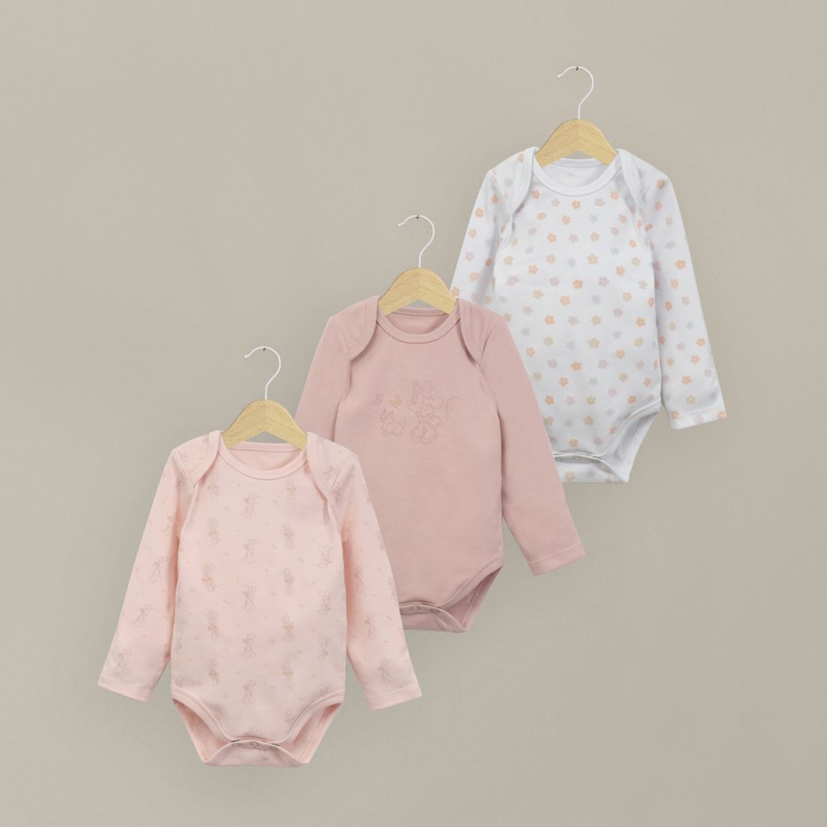 OPALINE - Tripack bodies manga larga disney de bebé niña 40826