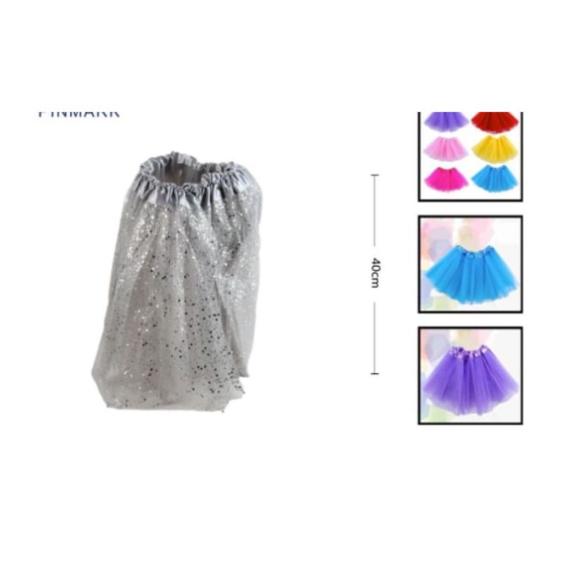 GENERICO - Tutú De Tela Color Gris Con Estrellas Para Niñas 40 Cm