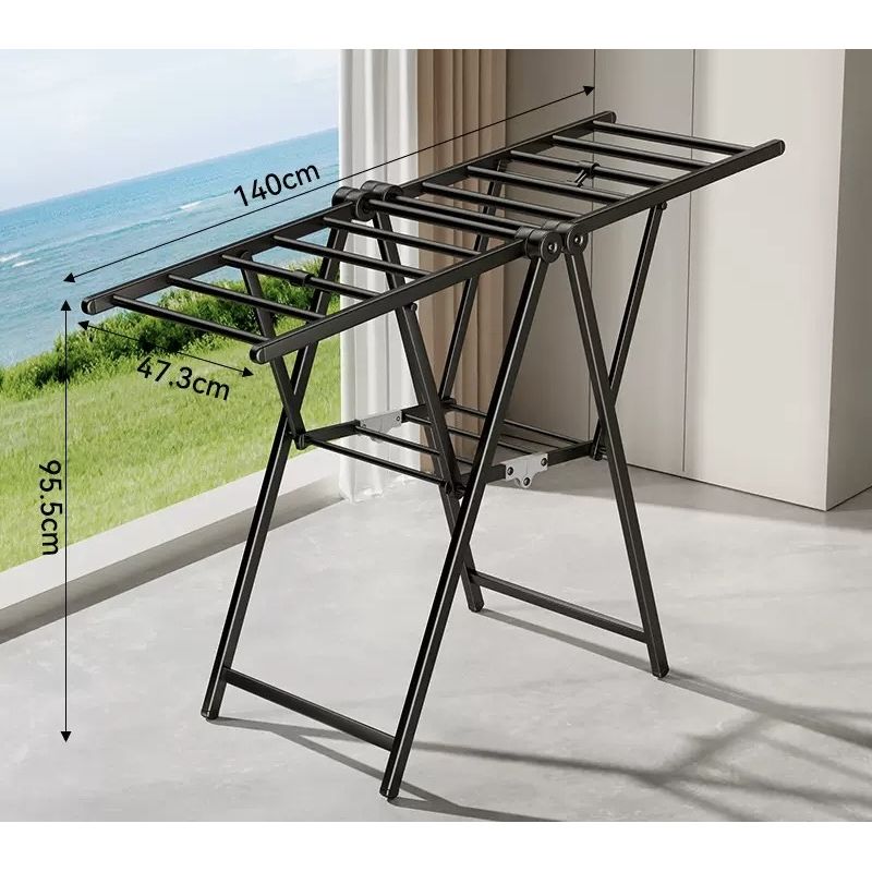 GENERICO - Tendedero De Ropa Plegable Aluminio Negro