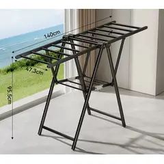 GENERICO - Tendedero De Ropa Plegable Aluminio Negro
