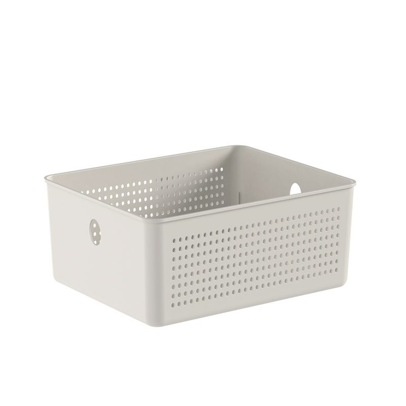 OU - Canasto Organizador 54 Litros Flow Beige - Beige