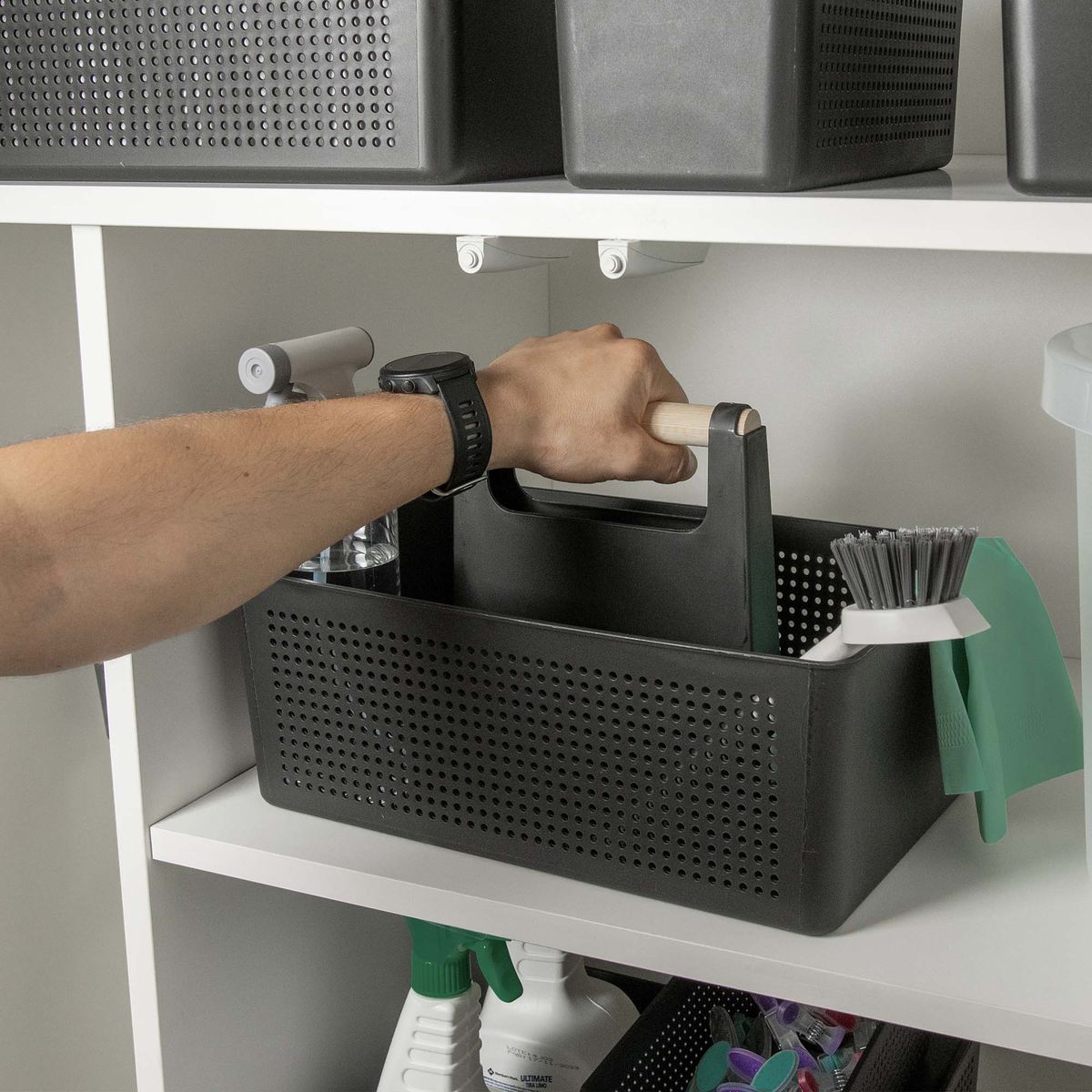 OU - Organizador Productos Limpieza Flow Negro - Negro