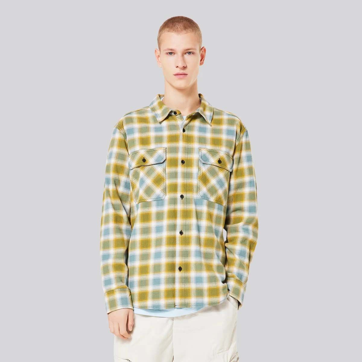 OAKLEY - Camisa Hombre 90s Plaid LS Oakley Pacific/Mist/Sulfid Check