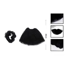 GENERICO - Tutú De Tela Color Negro Con Estrellas Para Niñas 40 Cm