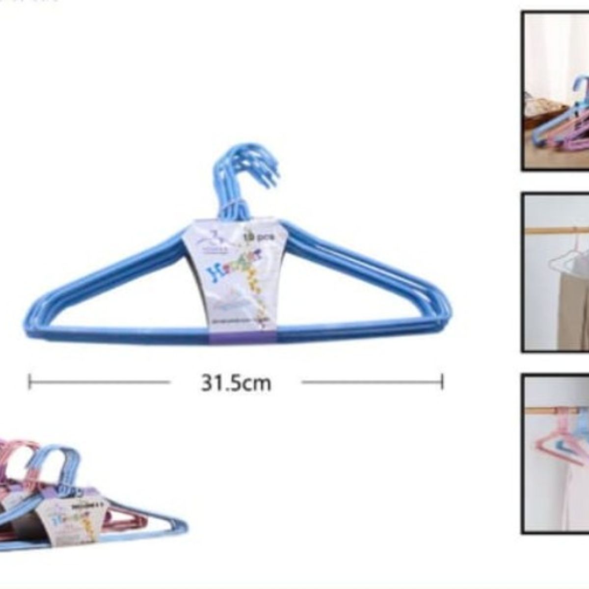 GENERICO - Colgador De Ropa Set 3 Unid Adulto Alambre Hierro 31 Cm