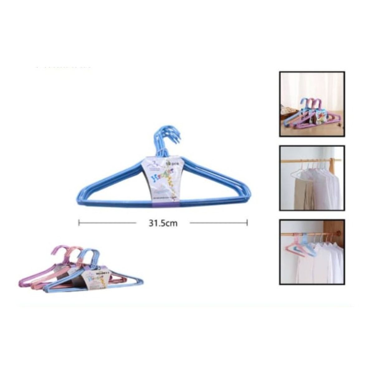 GENERICO - Colgador De Ropa Set 3 Unid Adulto Alambre Hierro 31 Cm