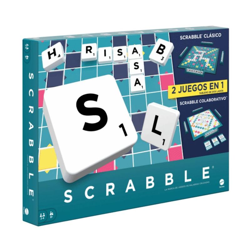 MATTEL - Scrabble 2 en 1 Clásico + Cooperativo - Blanco