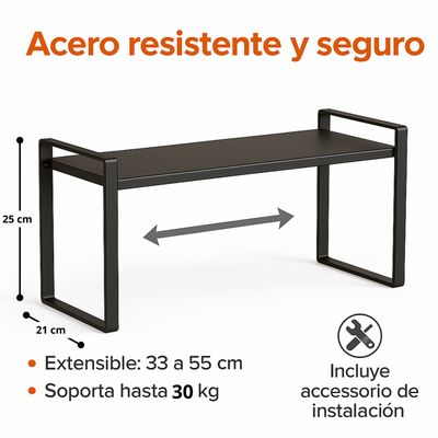 Imagen 2 del producto Estante extensible metálico negro